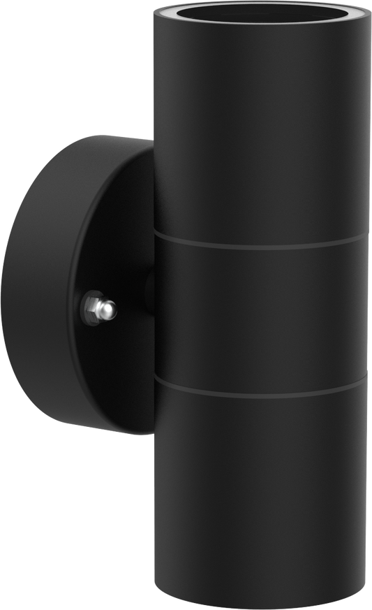 Kosnic SWIC/GU10-BLK Swimley 2 x GU10 Up / Down Wall Light IP44 Black