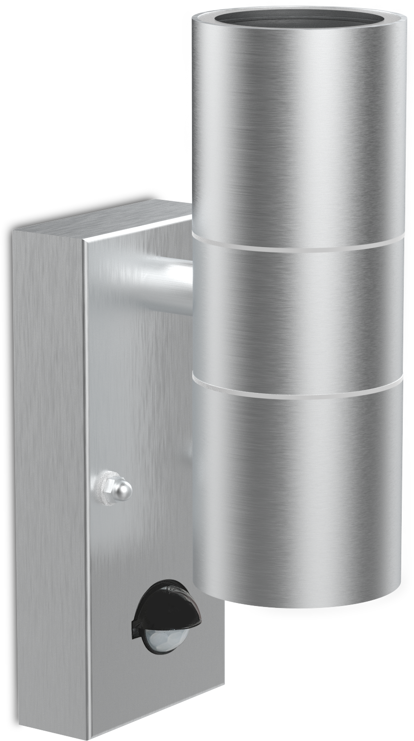 Kosnic SWIR/GU10/DS Swimley 2 x GU10 Up / Down Wall Light with Dusk to Dawn Sensor IP44 Stainless Steel