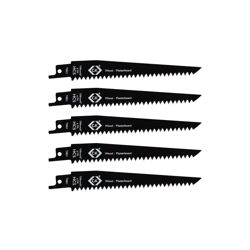 CK T0821 Multitool 150mm 6TPI HCS Reciprocating Saw Blades 5pk