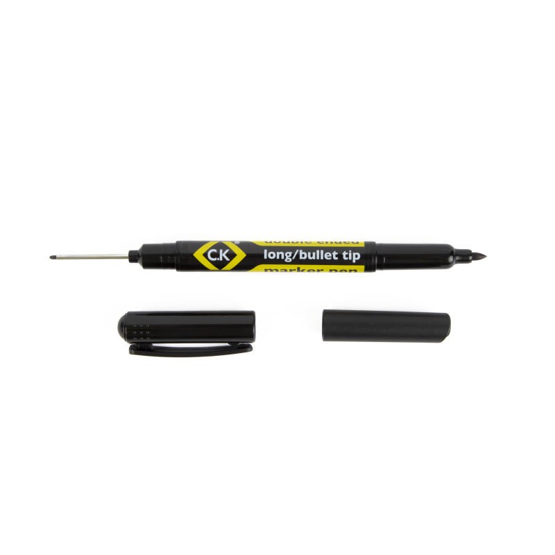 CK T3593 Double Ended Long-Bullet Tip Marker Black