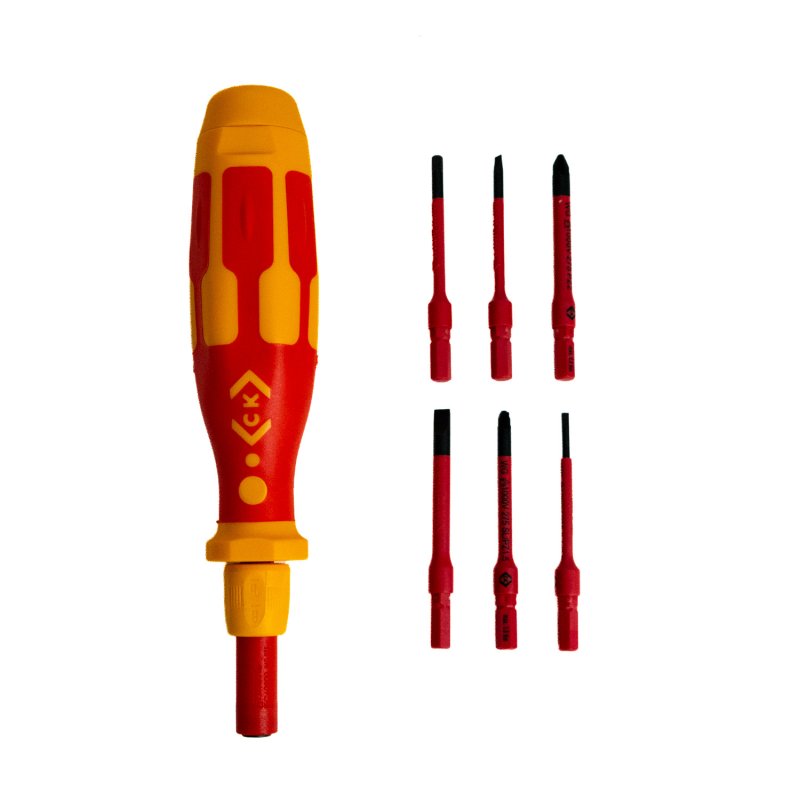 CK T4823 Dexpress VDE Cartridge Screwdriver with 6 Slim Bits