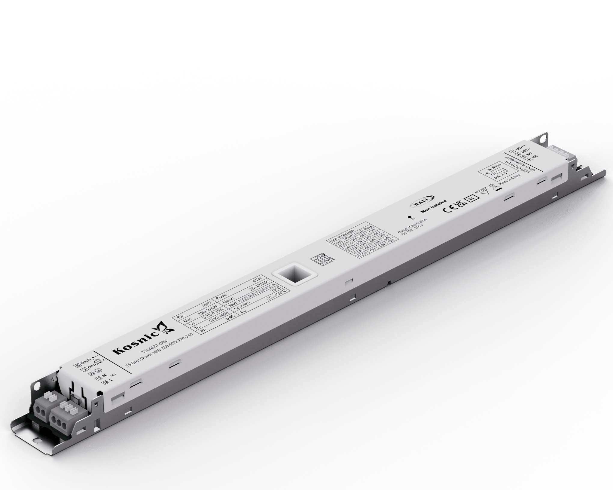 Kosnic T5DA58T-DRV T8 Dali 58W 350ma-600ma LED Driver
