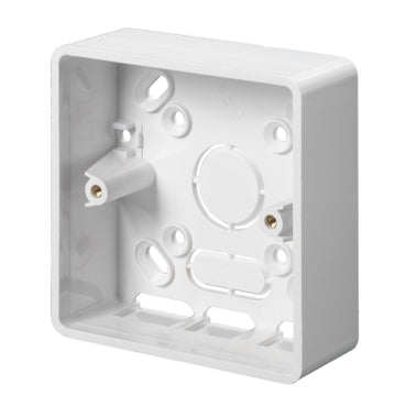 Mita TBR321W 1 Gang 32mm Round Corner PVC Pattress with Trunking Entry