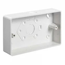 Mita TBR322W 2 Gang 32mm Round Corner PVC Pattress with Trunking Entry