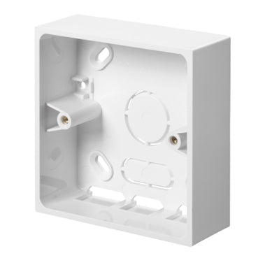 Gilflex GTO1321 1 Gang 32mm Square Corner PVC Pattress with Trunking Entry