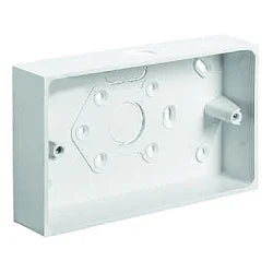 Gilflex GSU1321 2 Gang 25mm Square Corner PVC Pattress with Conduit Entry