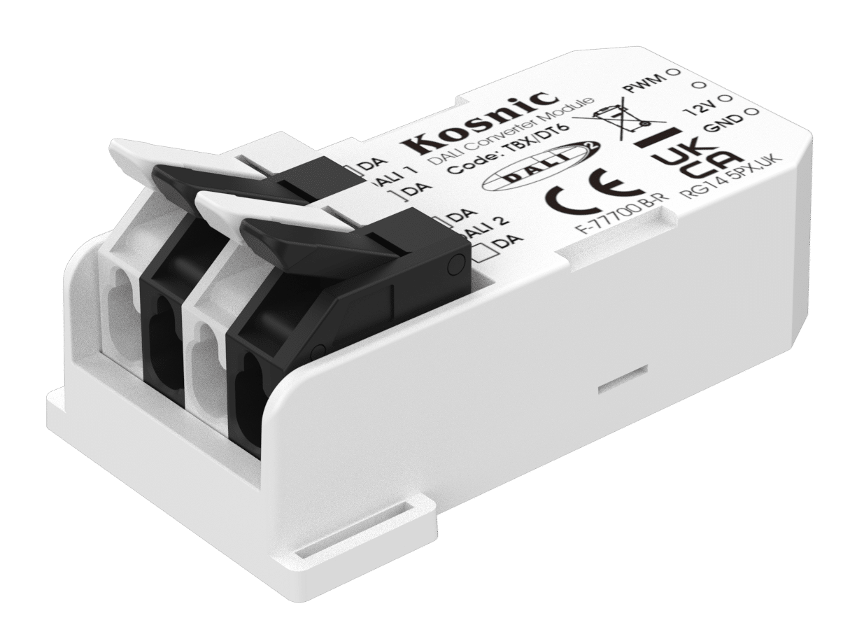 Kosnic TBX/DT6 Tarr Bridge Box DALI-2 DT6 to PWM Conversion Box with Push Dimming White