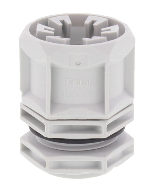 Wiska 10112715 TriShot ETKV-SET 20mm Poly Cable Gland with Locknut Light Grey IP68
