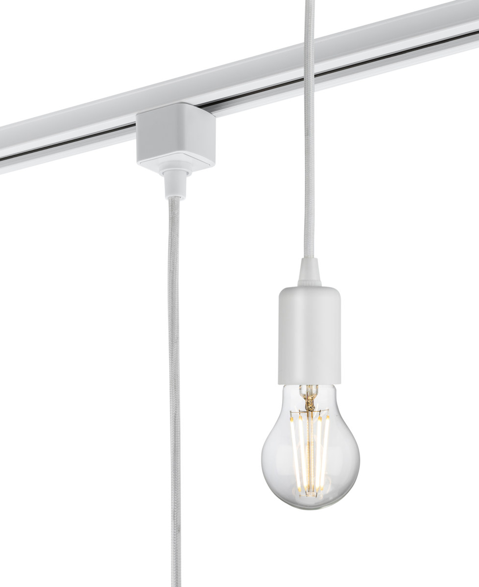 Knightsbridge TRK8270W E27 Contemporary Track Pendant 1.8m White