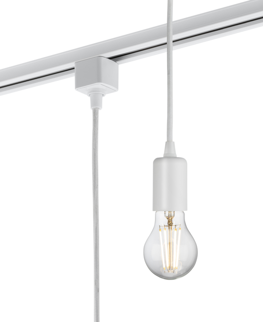 Knightsbridge TRK8270W E27 Contemporary Track Pendant 1.8m White