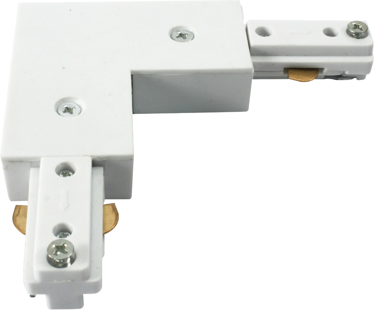 Knightsbridge TRKRA1W Single Circuit Track Right Angle Connector White