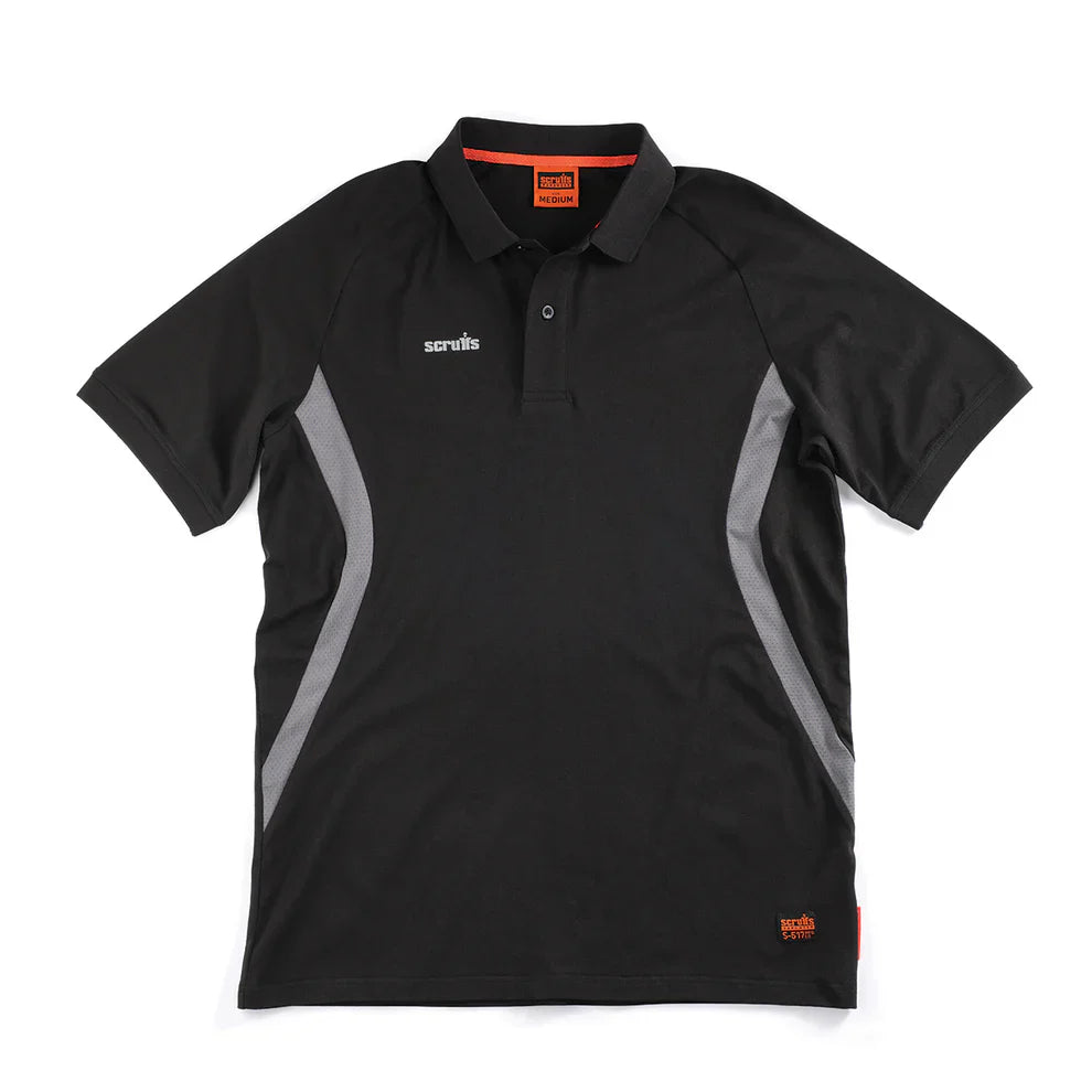 Scruffs Tech Polo Shirt Black
