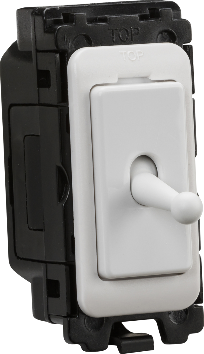 Knightsbridge CUGM6TOG 20A DP Toggle Grid Switch Module White Moulded