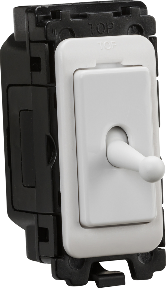 Knightsbridge CUGM6TOG 20A DP Toggle Grid Switch Module White Moulded