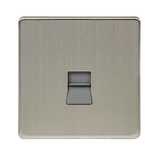 Niglon U-BT1M-BC 1 Gang Master Telephone Outlet Brushed Chrome