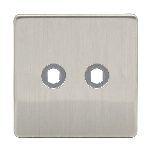 Niglon U-DP2-BC 2 Gang Dimmer Faceplate Brushed Chrome