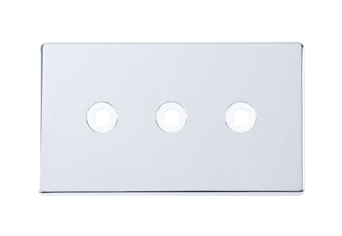 Niglon U-DP3-PC 3 Gang Dimmer Faceplate Polished Chrome