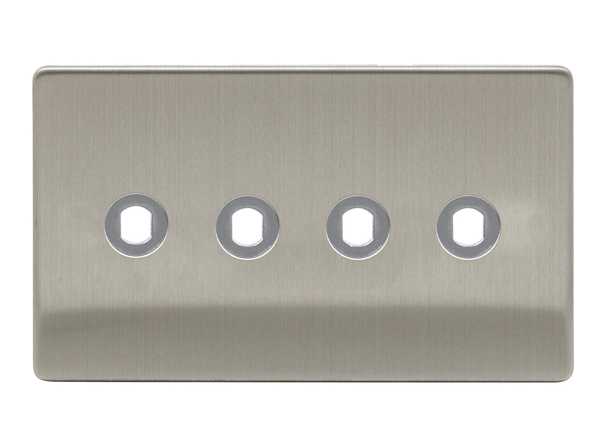 Niglon U-DP4-BC 4 Gang Dimmer Faceplate Brushed Chrome
