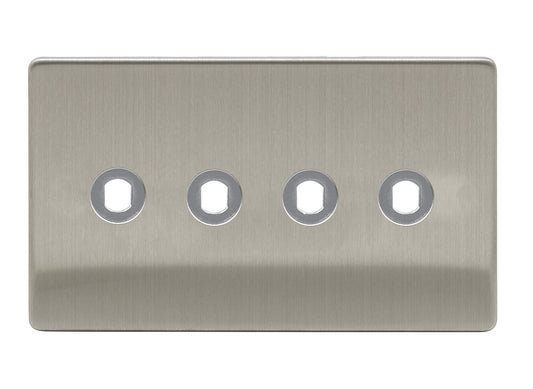 Niglon U-DP4-BC 4 Gang Dimmer Faceplate Brushed Chrome