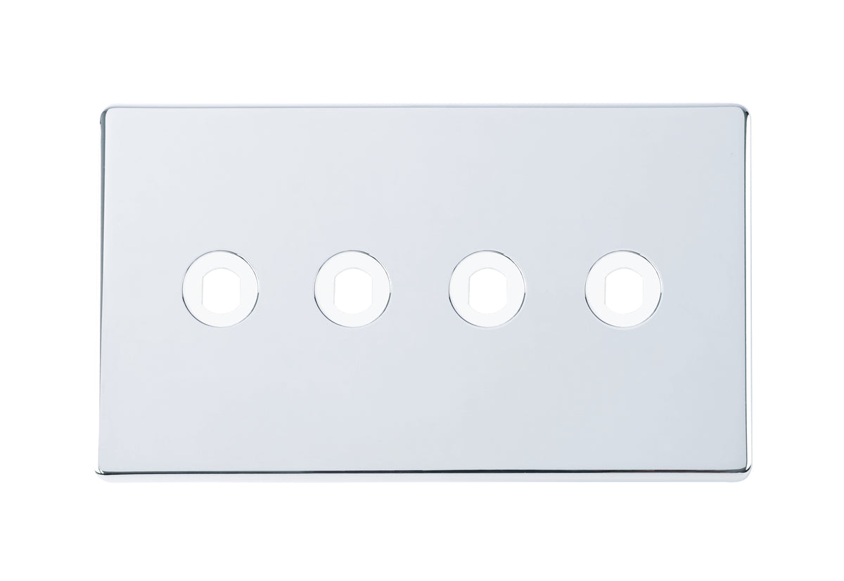 Niglon U-DP4-PC 4 Gang Dimmer Faceplate Polished Chrome