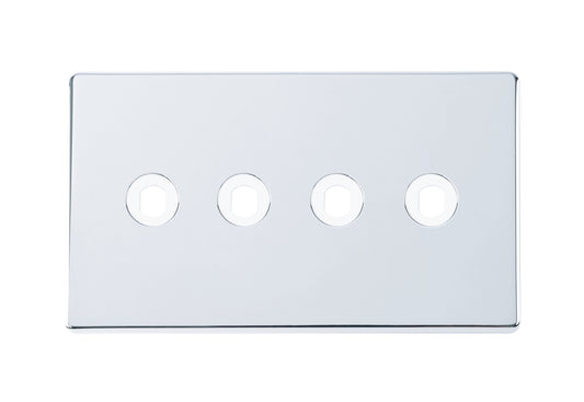 Niglon U-DP4-PC 4 Gang Dimmer Faceplate Polished Chrome