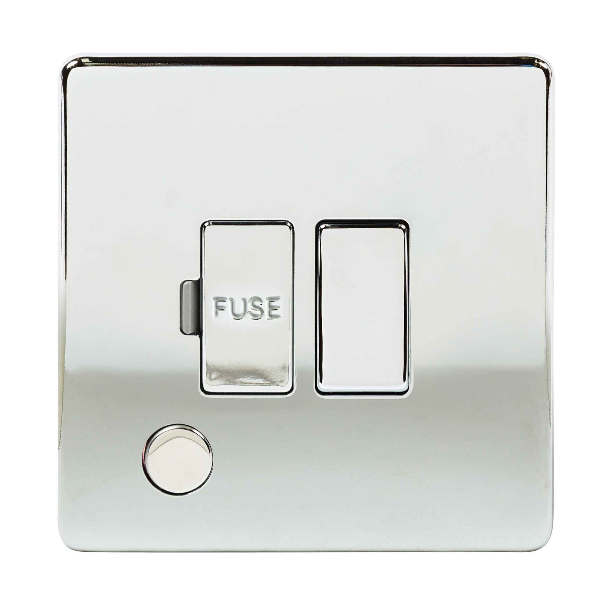 Niglon U-FS13DPF-PC 13A Switched Spur with Flex Outlet Polished Chrome