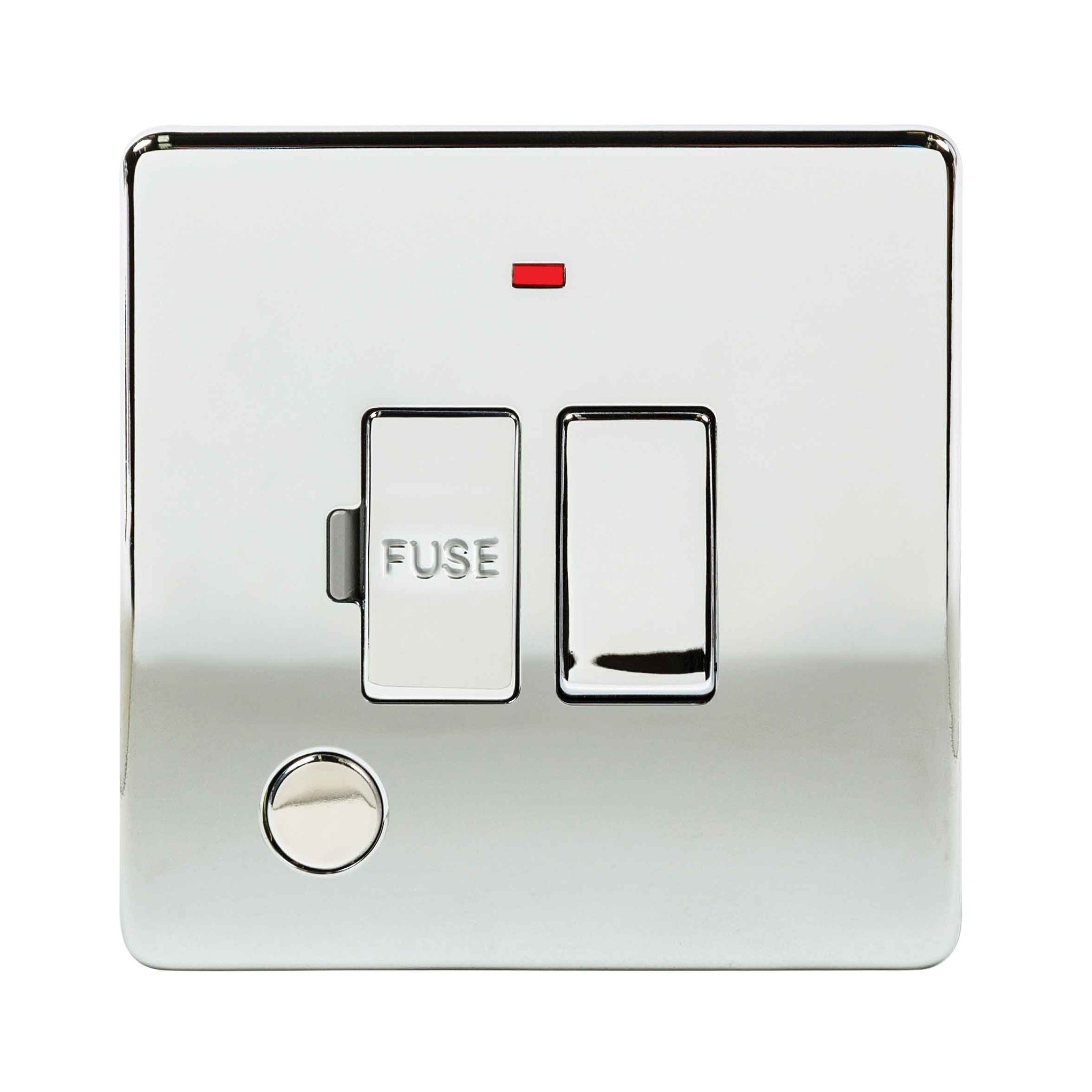 Niglon U-FS13DPFN-PC 13A Switched Spur with Neon and Flex Outlet Polished Chrome