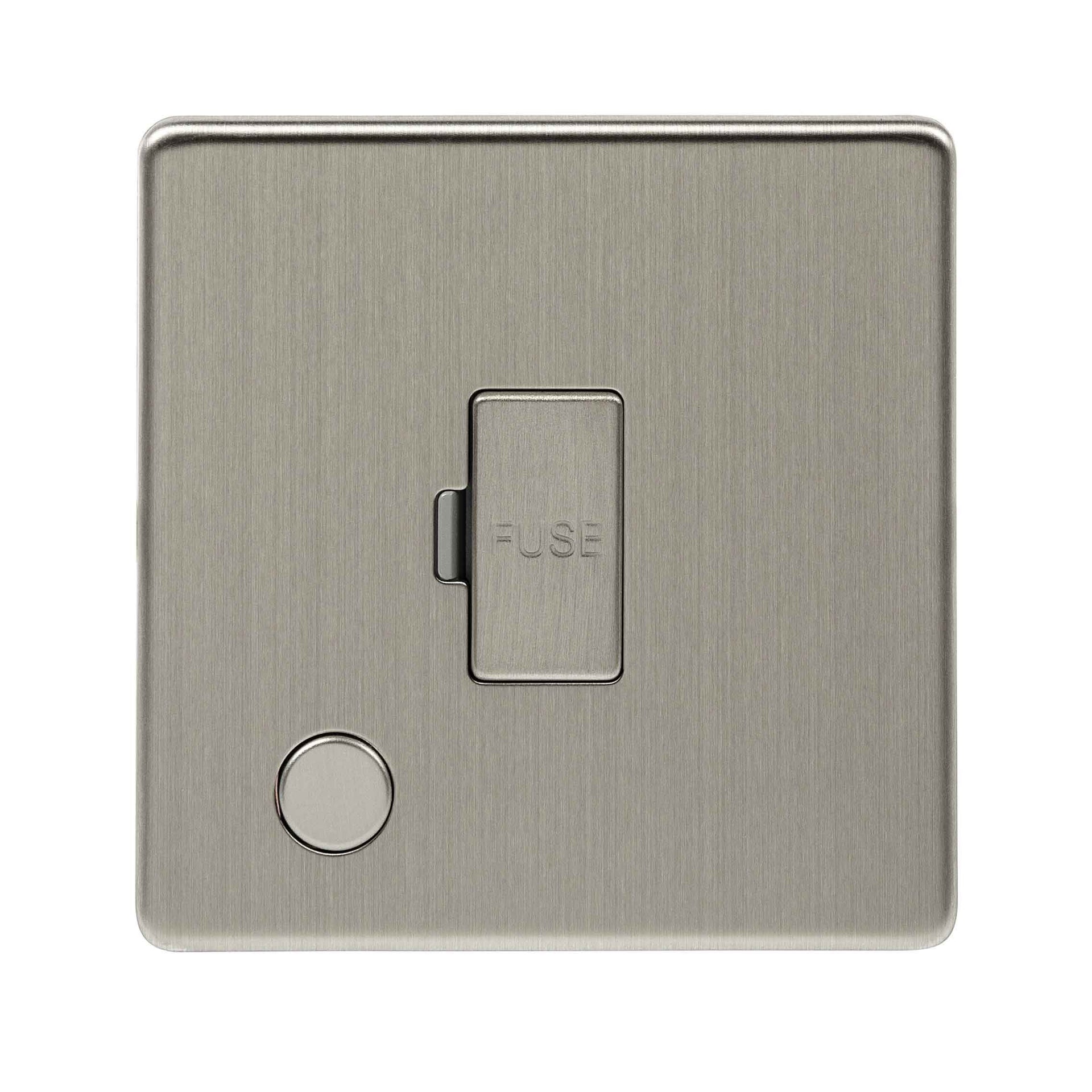 Niglon U-FS13FO-BC 13A Unswitched Spur with Flex Outlet Brushed Chrome