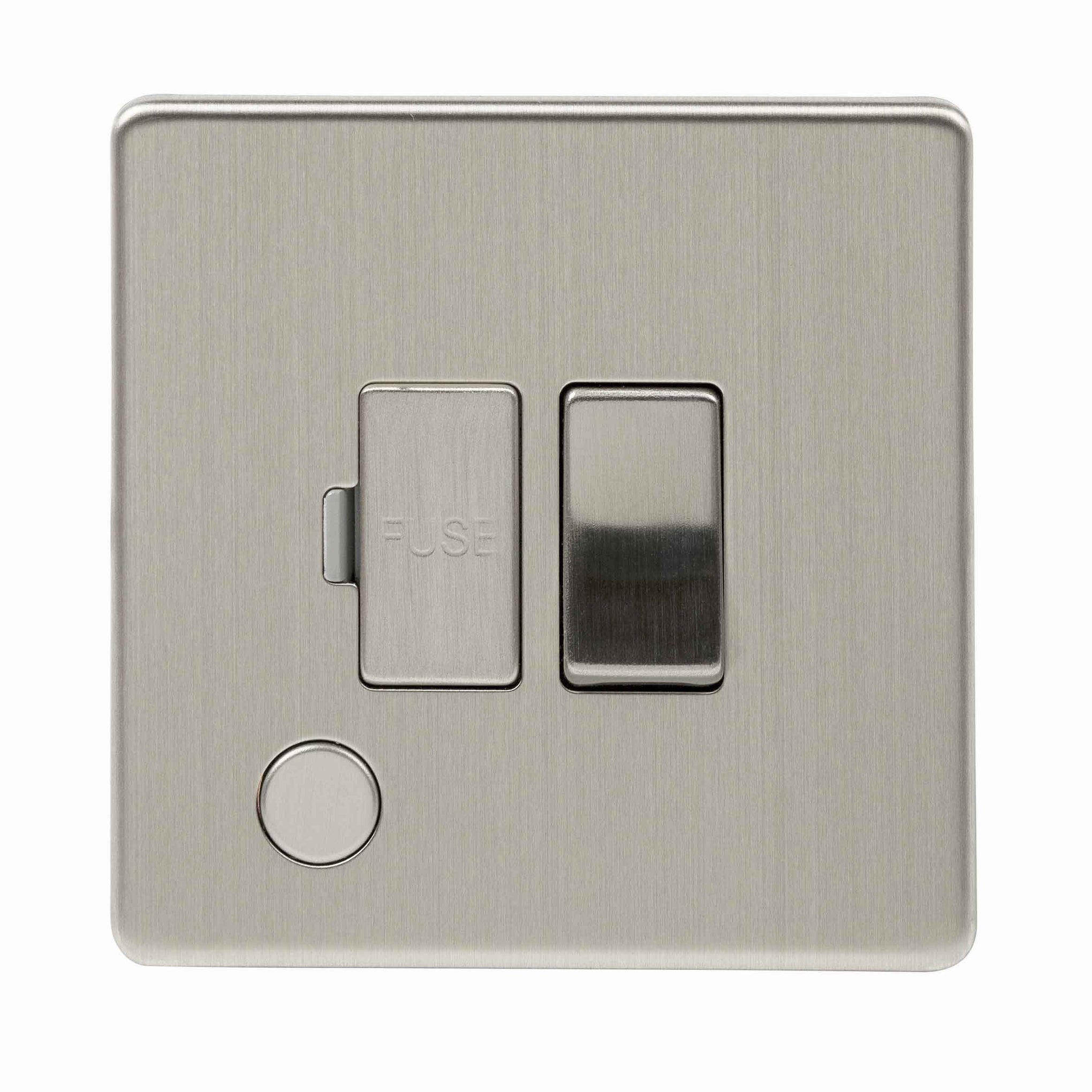 Niglon U-FS13DPF-BC 13A Switched Spur with Flex Outlet Brushed Chrome