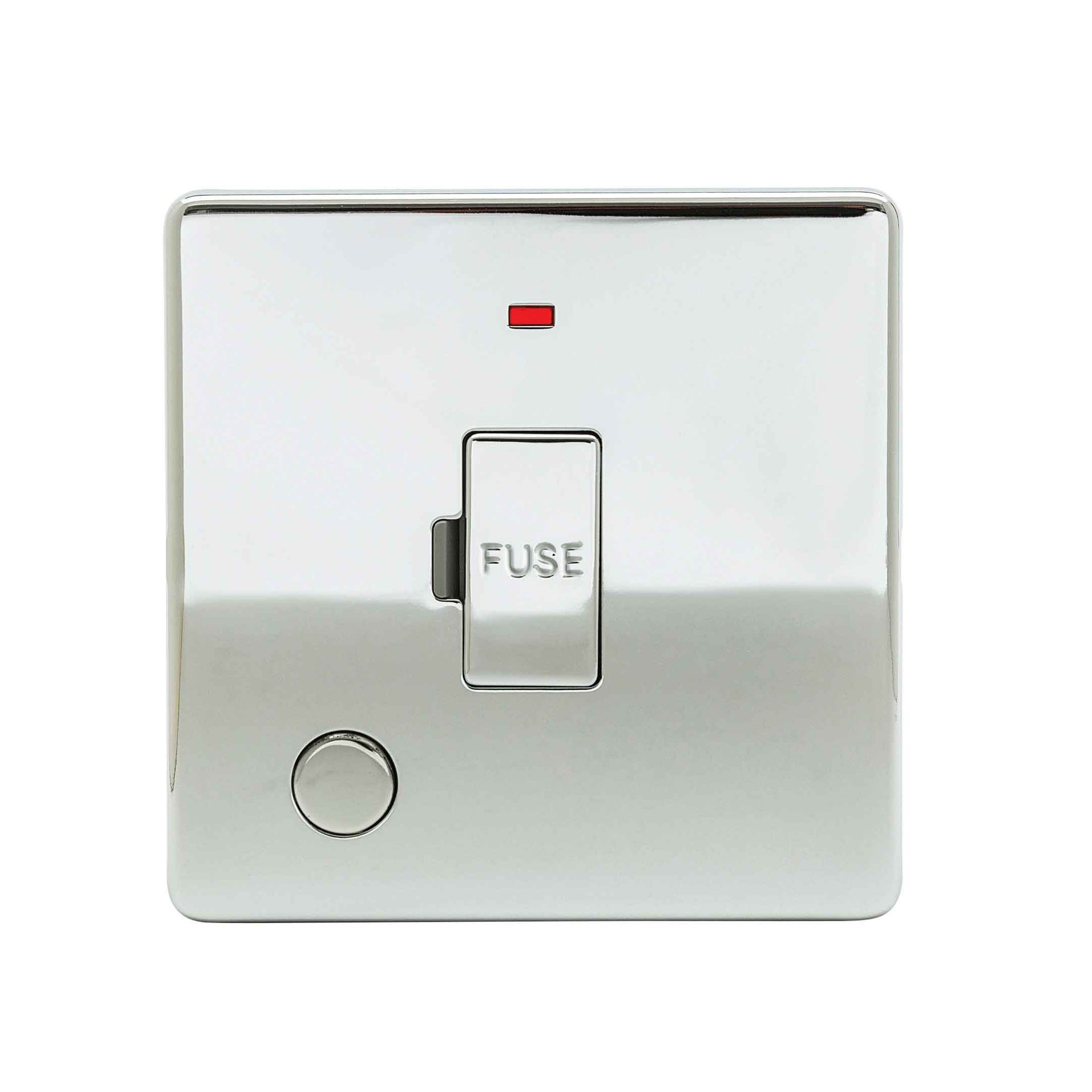 Niglon U-FS13NFO-PC 13A Unswitched Spur with Neon and Flex Outlet Polished Chrome