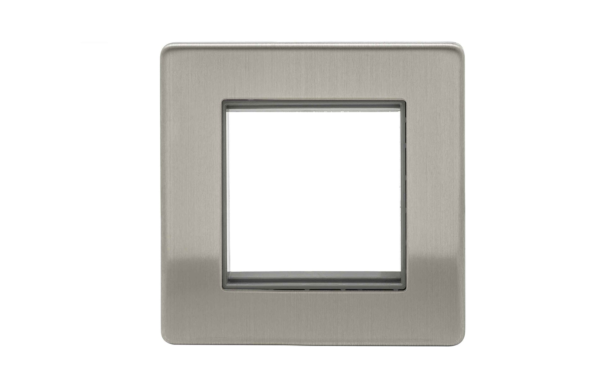 Niglon U-MP12-BC 1 Gang 2 Module Euromodule Faceplate Brushed Chrome