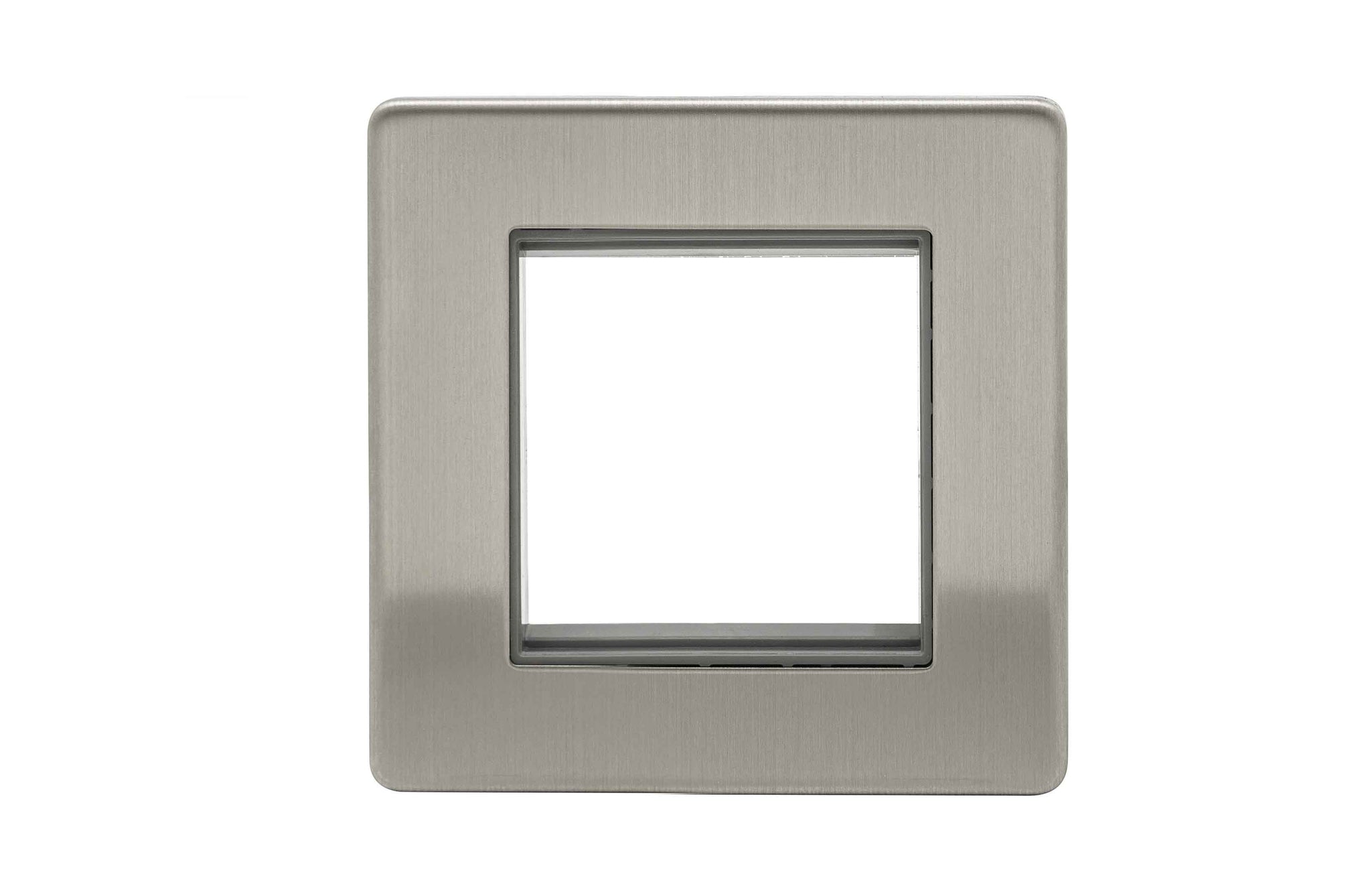 Niglon U-MP12-BC 1 Gang 2 Module Euromodule Faceplate Brushed Chrome