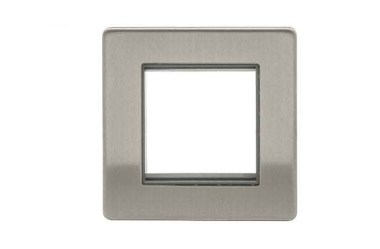 Niglon U-MP12-BC 1 Gang 2 Module Euromodule Faceplate Brushed Chrome