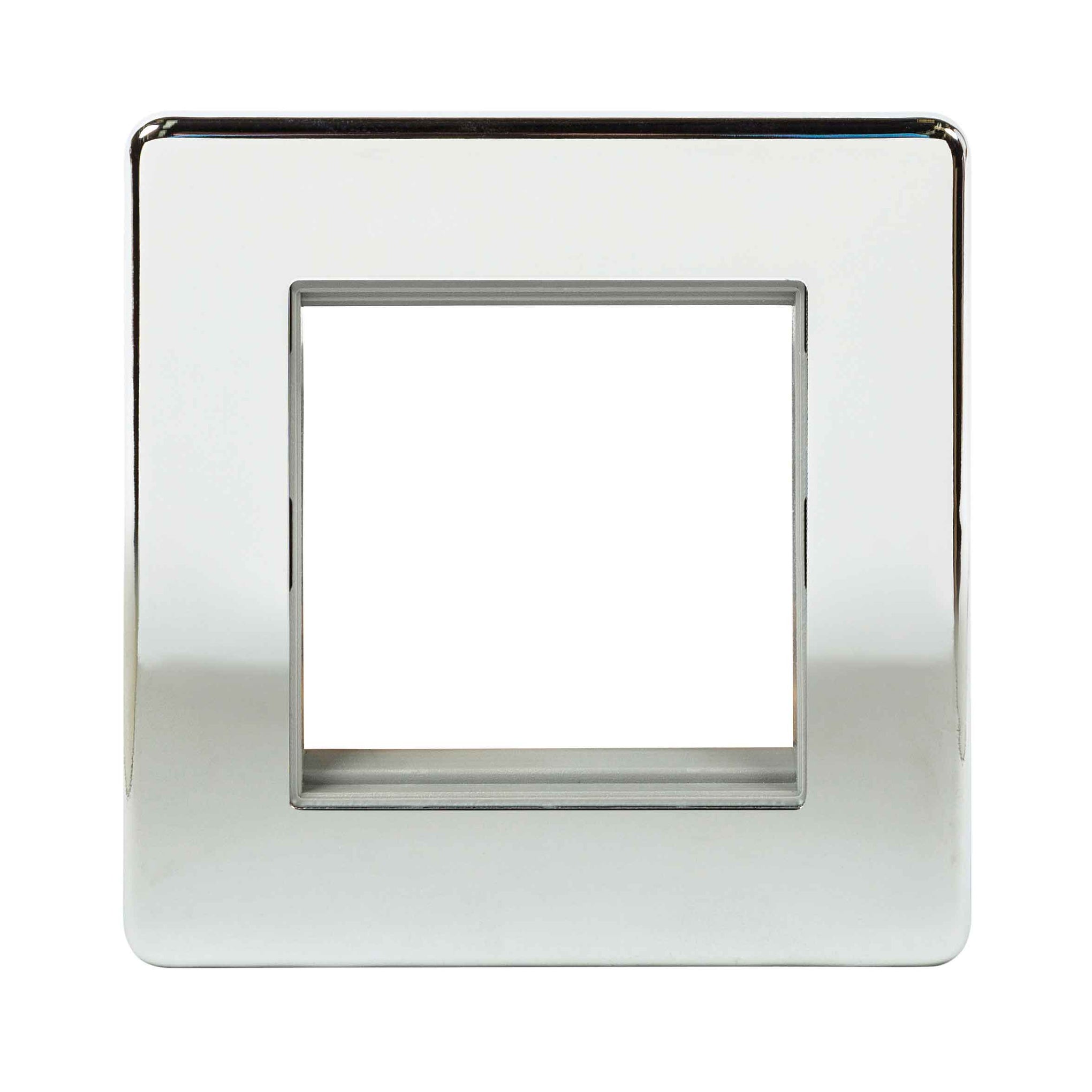 Niglon U-MP12-PC 1 Gang 2 Module Euromodule Faceplate Polished Chrome