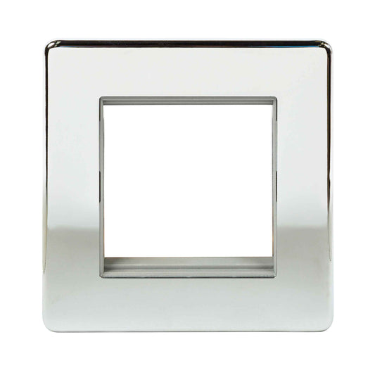 Niglon U-MP12-PC 1 Gang 2 Module Euromodule Faceplate Polished Chrome