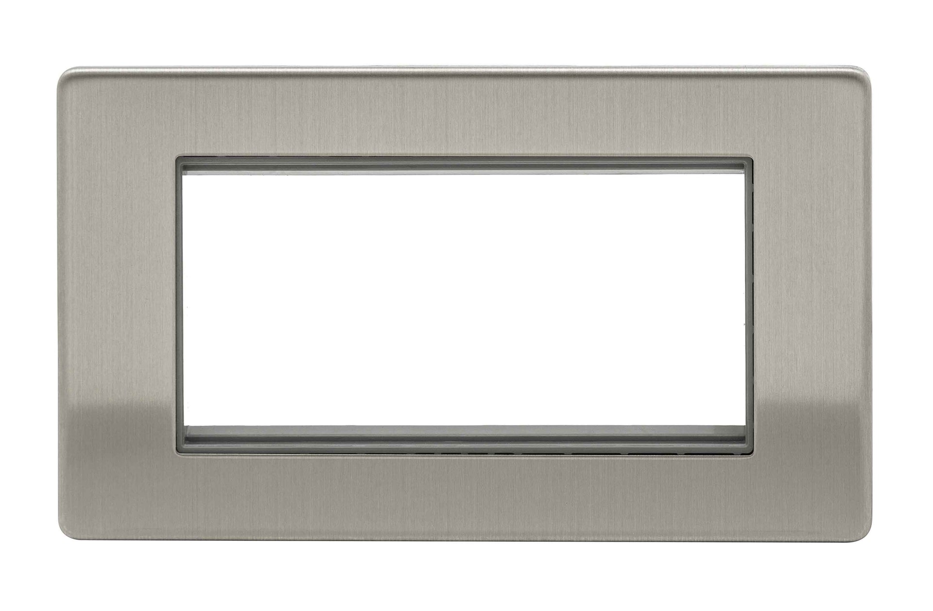 Niglon U-MP24-BC 2 Gang 4 Module Euromodule Faceplate Brushed Chrome