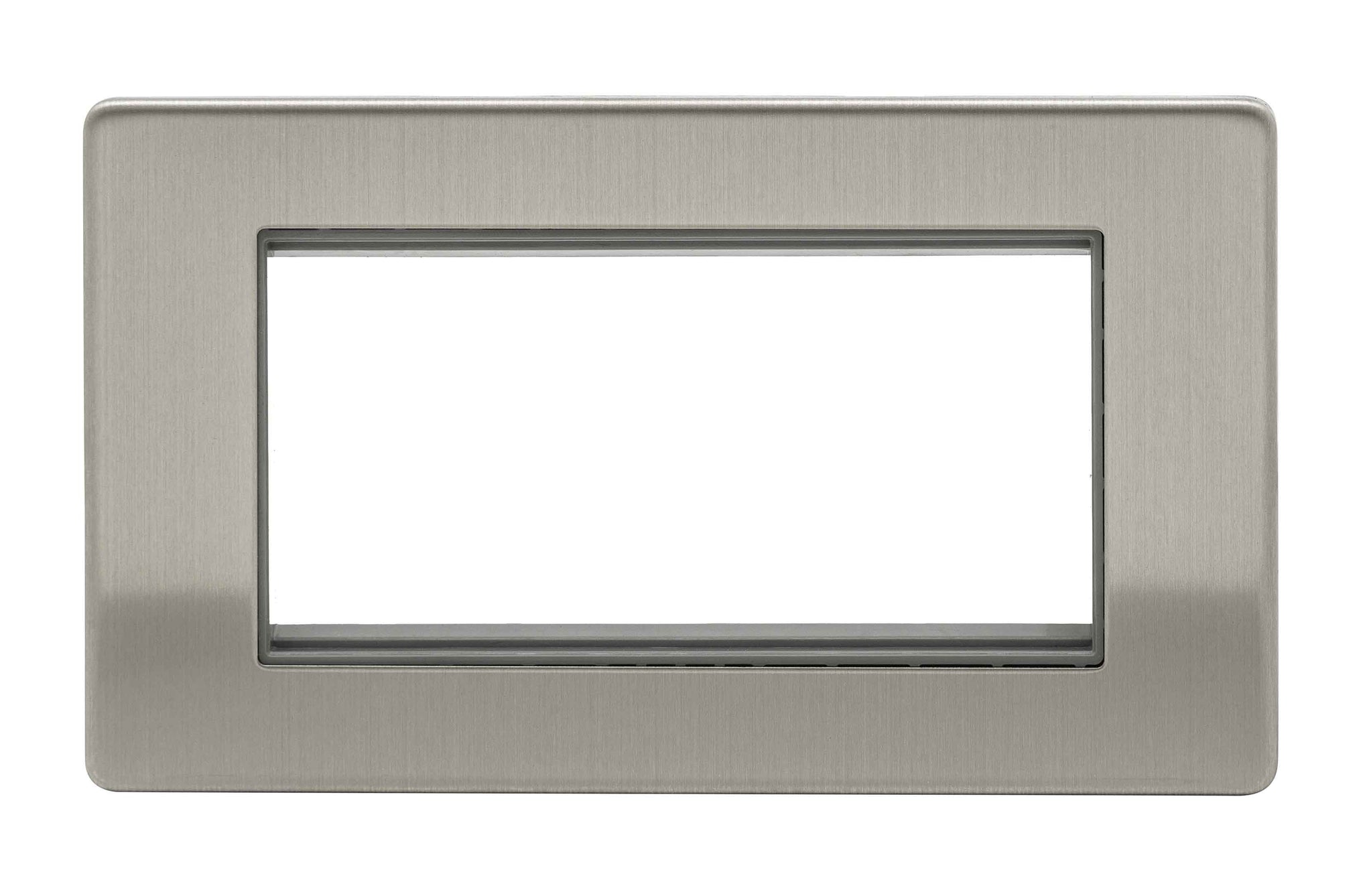 Niglon U-MP24-BC 2 Gang 4 Module Euromodule Faceplate Brushed Chrome