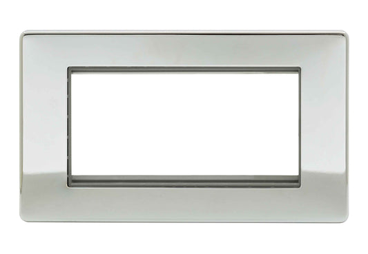 Niglon U-MP24-PC 2 Gang 4 Module Euromodule Faceplate Polished Chrome