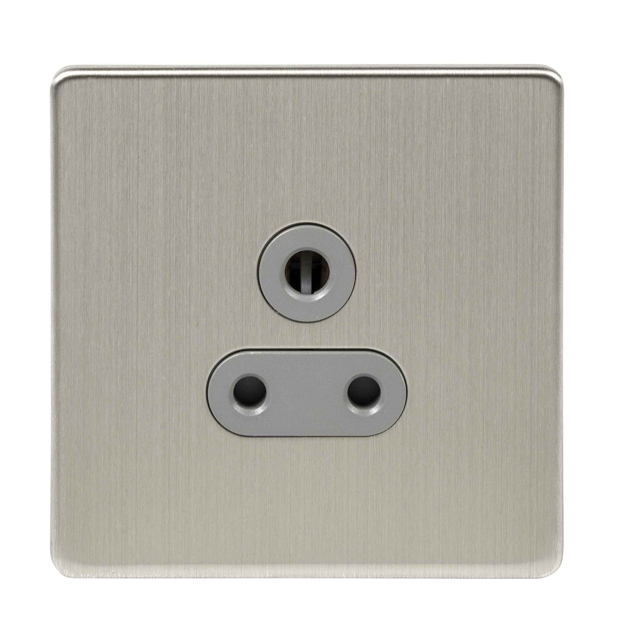 Niglon U-S51-BCG 1 Gang 5A Unswitched Socket Brushed Chrome Grey Insert