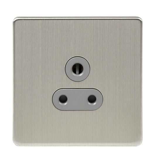 Niglon U-S51-BCG 1 Gang 5A Unswitched Socket Brushed Chrome Grey Insert