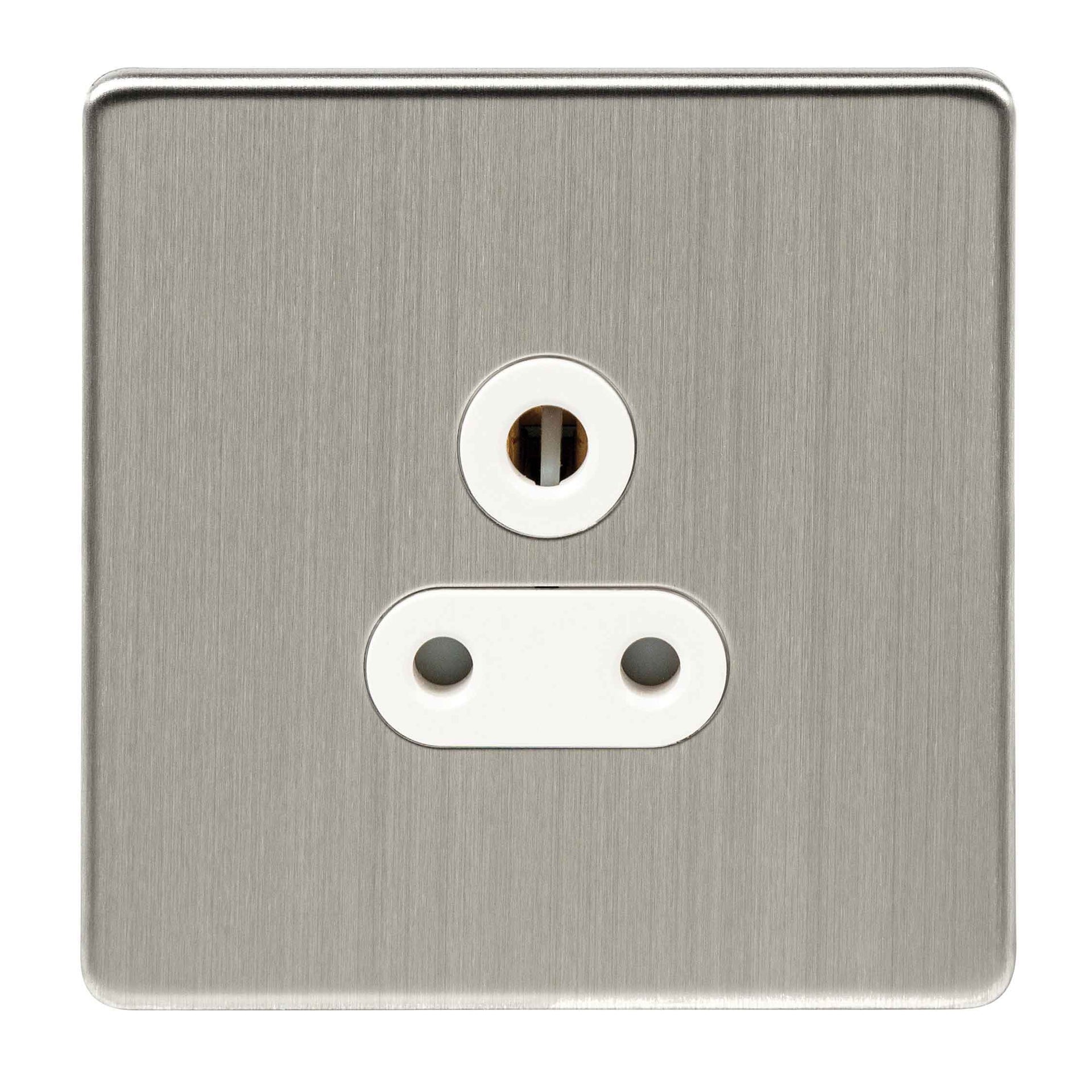 Niglon U-S51-BCW 1 Gang 5A Unswitched Socket Brushed Chrome White Insert