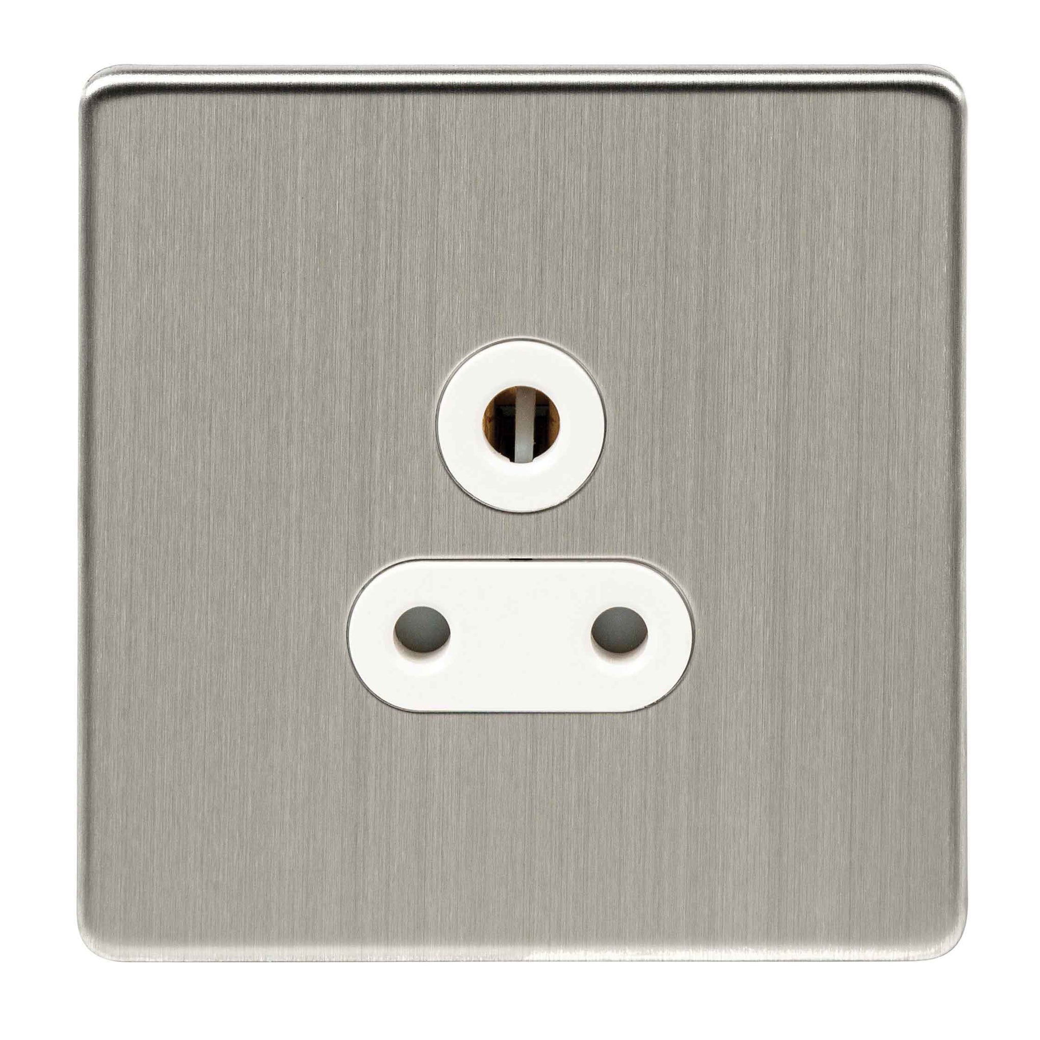 Niglon U-S51-BCW 1 Gang 5A Unswitched Socket Brushed Chrome White Insert