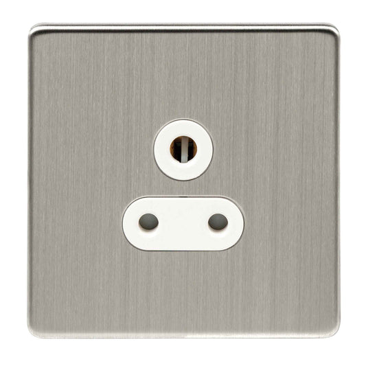 Niglon U-S51-BCW 1 Gang 5A Unswitched Socket Brushed Chrome White Insert