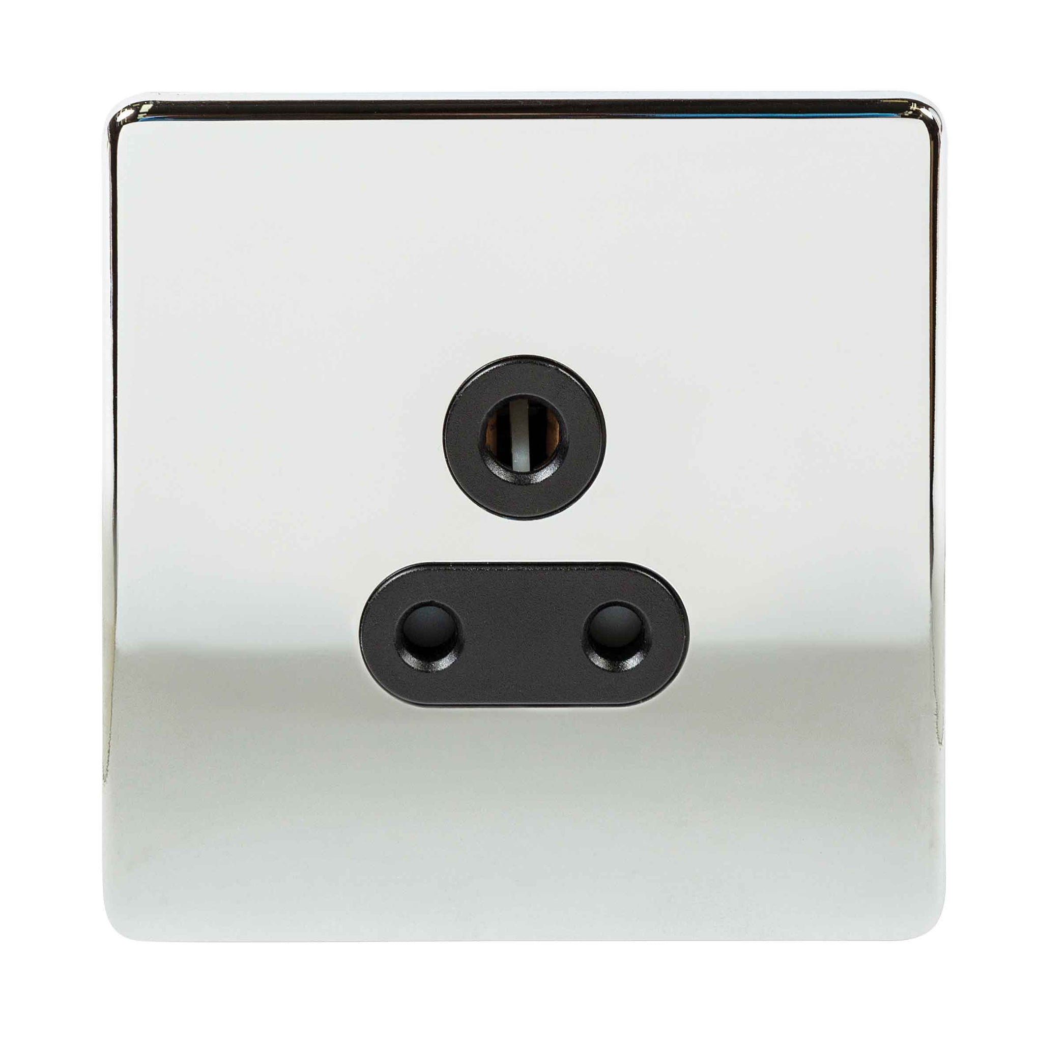 Niglon U-S51-PC 1 Gang 5A Unswitched Socket Polished Chrome Black Insert