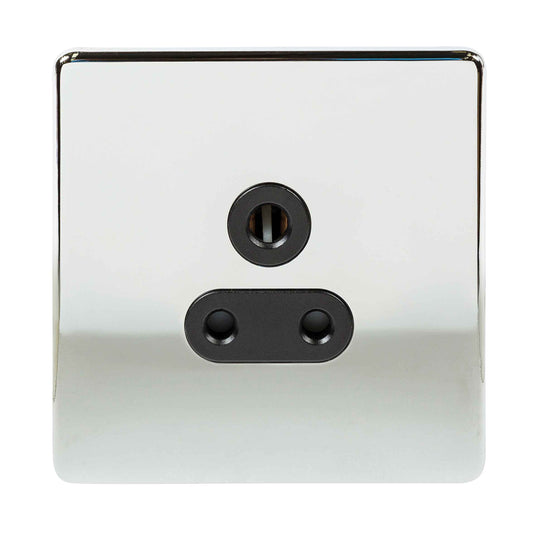 Niglon U-S51-PC 1 Gang 5A Unswitched Socket Polished Chrome Black Insert