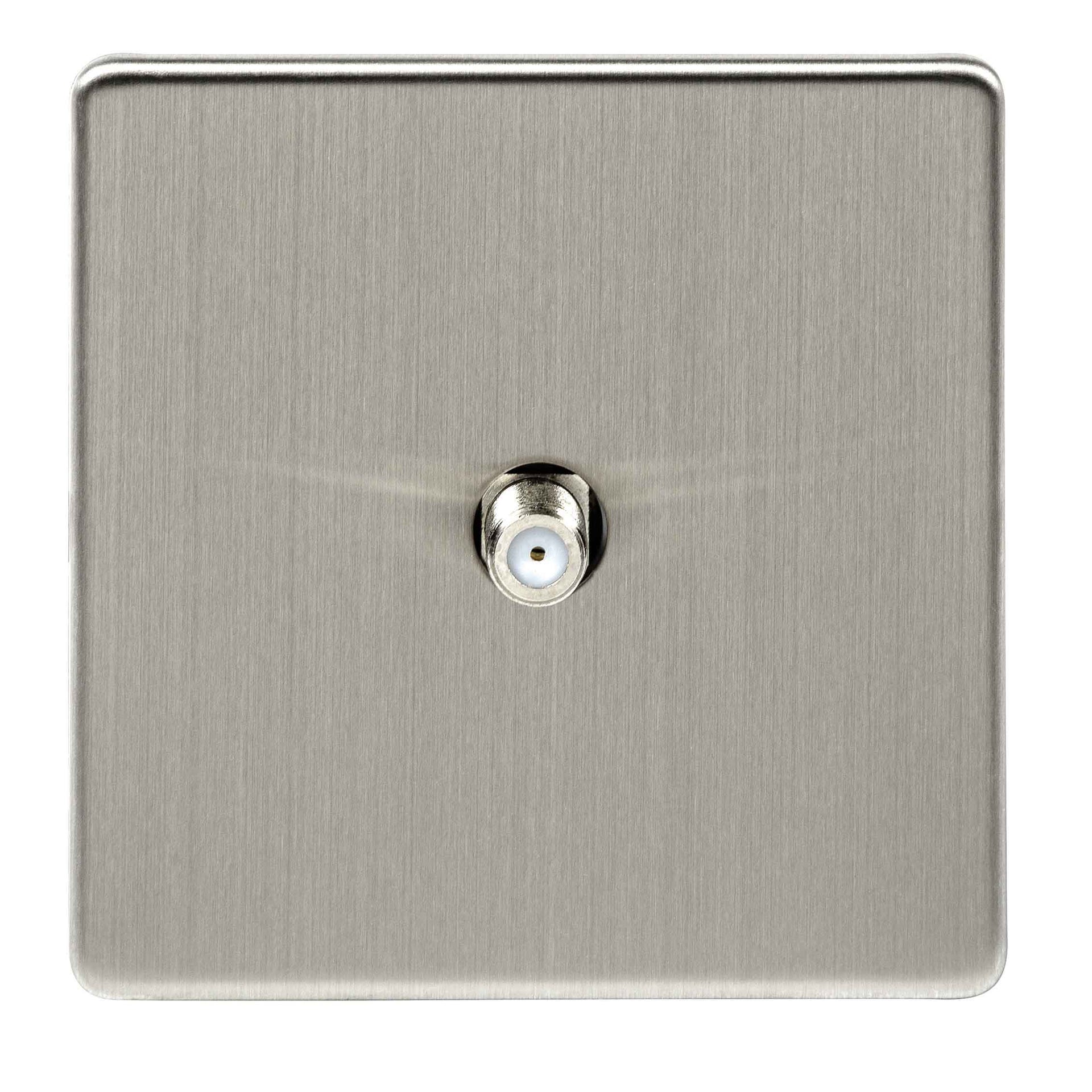 Niglon U-SAT1-BC 1 Gang Satellite Outlet Brushed Chrome