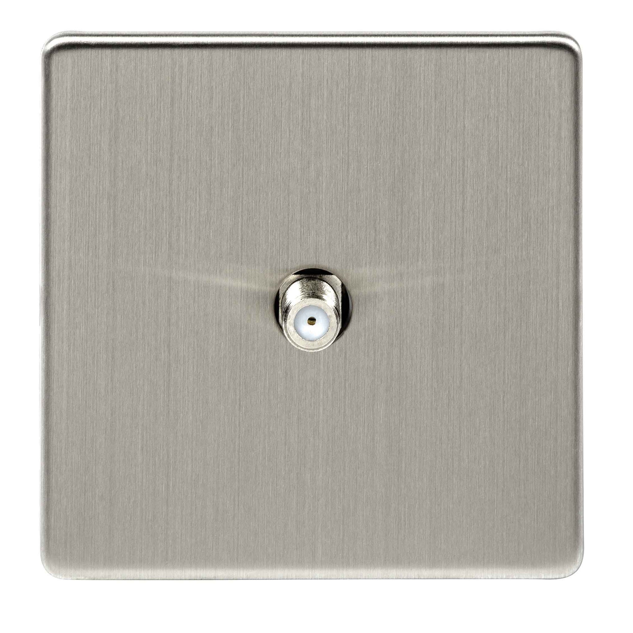 Niglon U-SAT1-BC 1 Gang Satellite Outlet Brushed Chrome