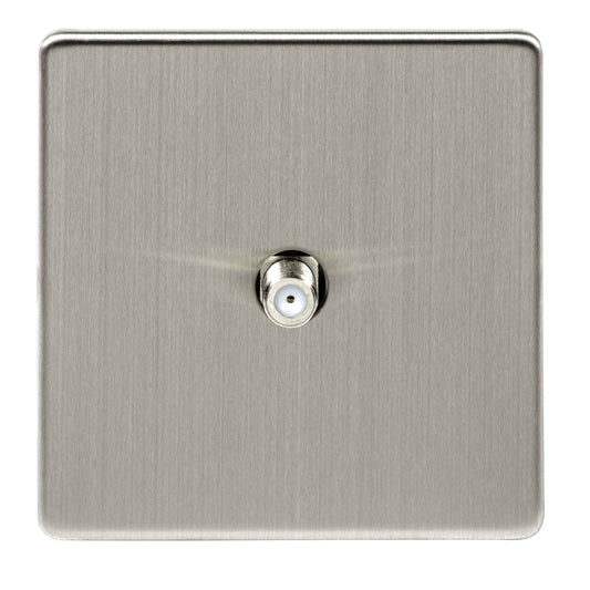 Niglon U-SAT1-BC 1 Gang Satellite Outlet Brushed Chrome