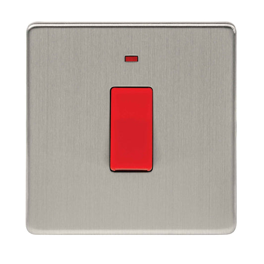 Niglon U-SP45DPN-BC 1 Gang 45A DP Switch with Neon Brushed Chrome