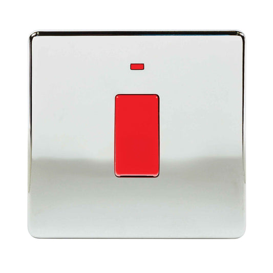 Niglon U-SP45DPN-PC 1 Gang 45A DP Switch with Neon Polished Chrome